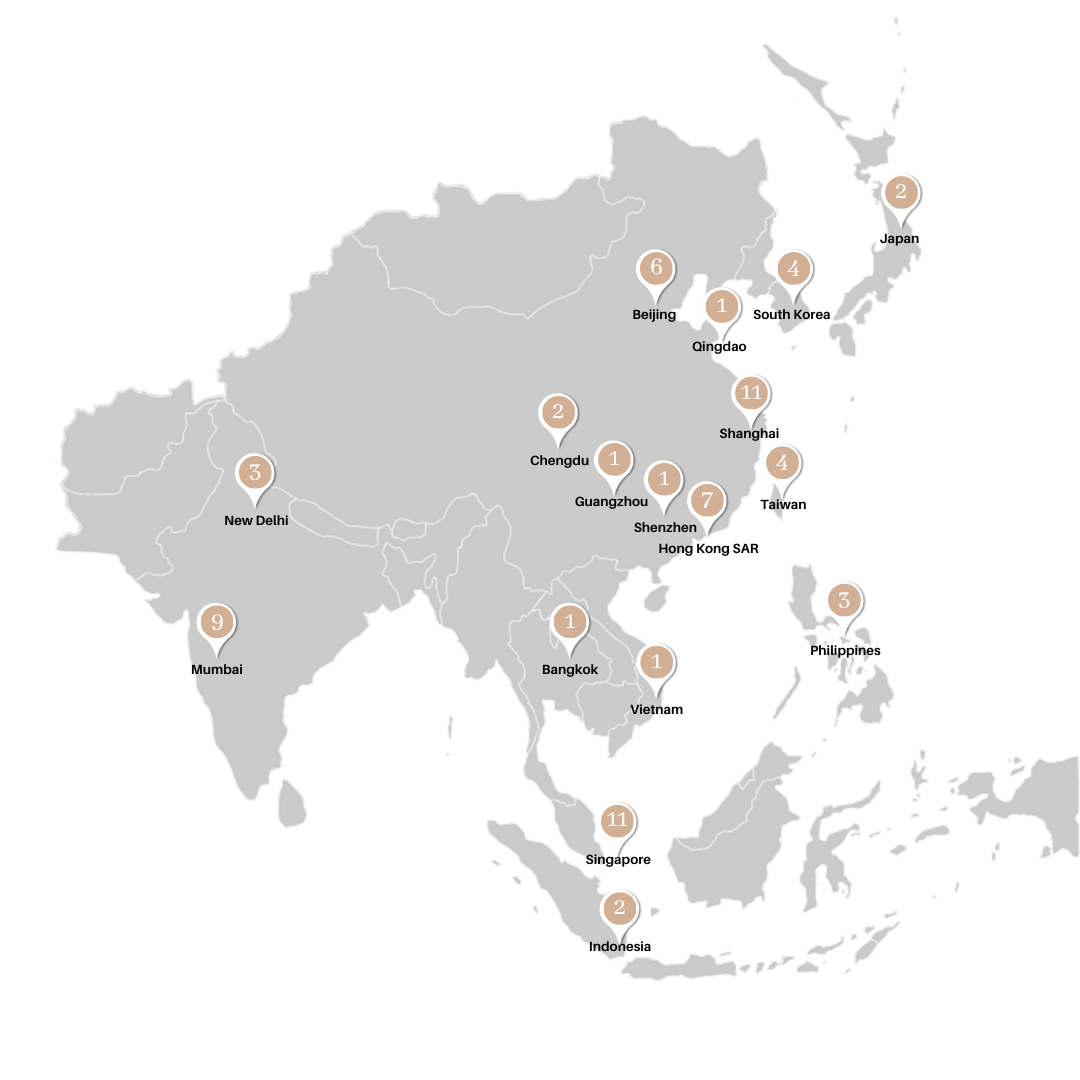 team members across Asia